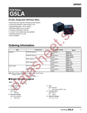 G5LA-1-DC12 datasheet  